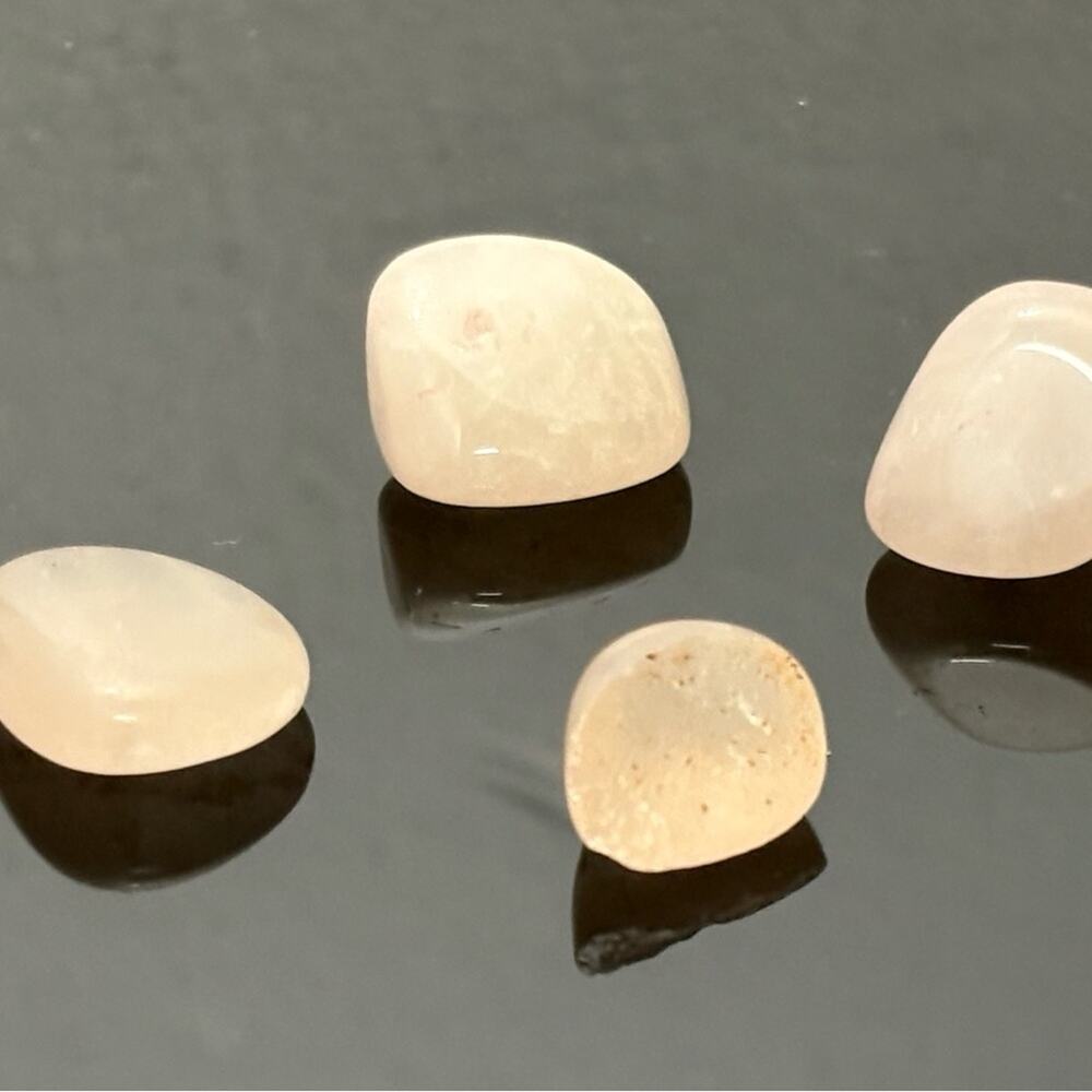 🌹Set of 4 Rose Quartz Tumbles — Sweet, Soothing, & Full of Heart Energy🌹